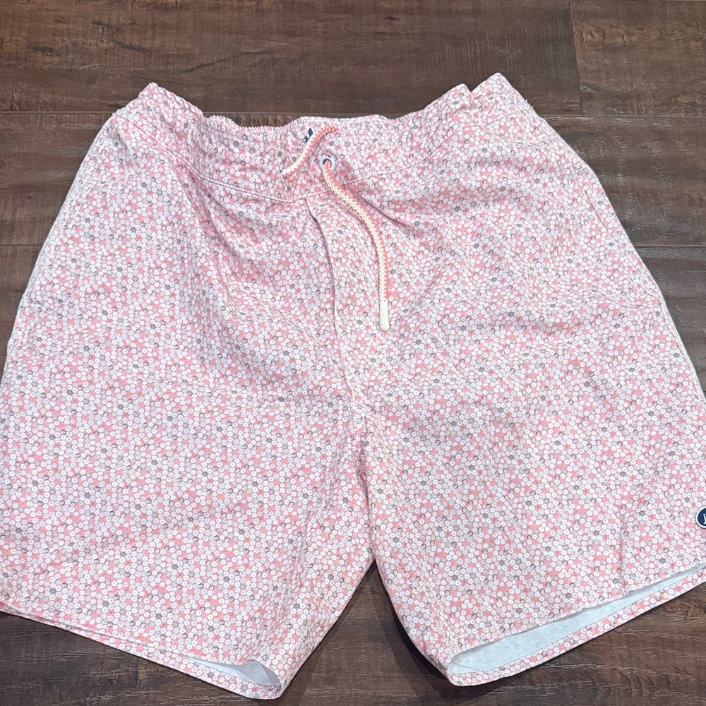 johnnie-O Pink Patterned swim shorts